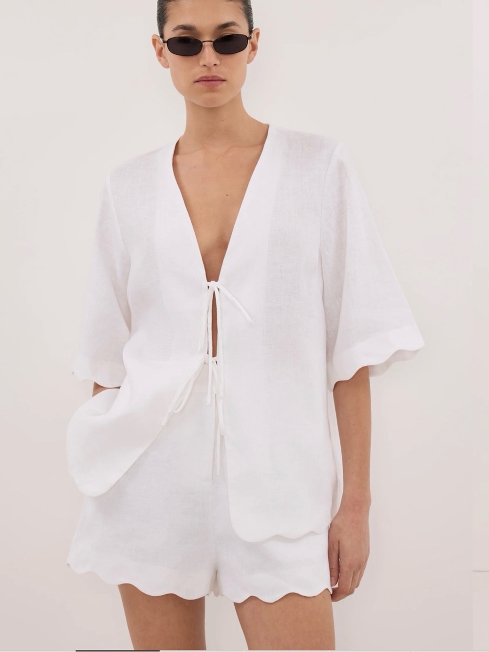 Dissh Lela White Linen Short
